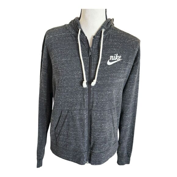 NIKE LOOSE FIT WOMENS BLACK X-FULL ZIP HOODIE SWEATSHIRT SIZE M - Picture 3 of 16